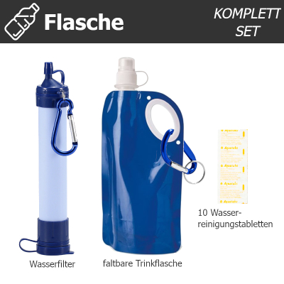 Trinkflasche KOMPLETT-SET mit Filter