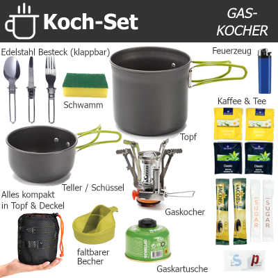 Koch-Set mit Gaskocher